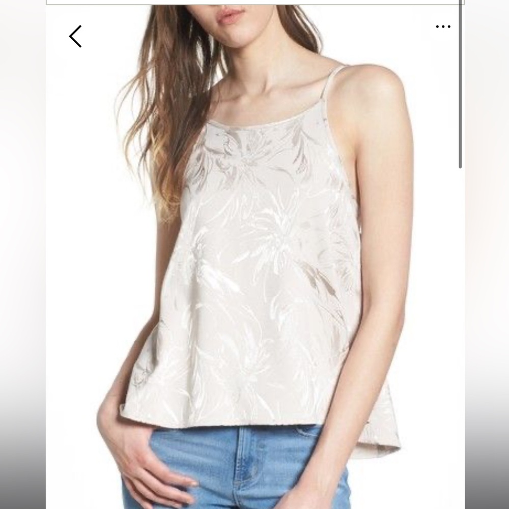 Leith Floral Cream Tie-back flowy tank - Sz M